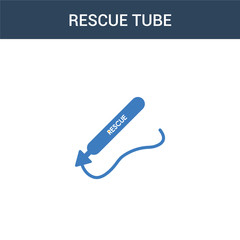 two colored Rescue Tube concept vector icon. 2 color Rescue Tube vector illustration. isolated blue and orange eps icon on white background.