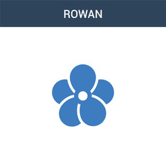 two colored Rowan concept vector icon. 2 color Rowan vector illustration. isolated blue and orange eps icon on white background.