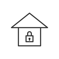 Lockdown icon. Stay at home symbol. Vector Illustration