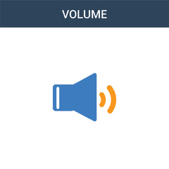 two colored Volume concept vector icon. 2 color Volume vector illustration. isolated blue and orange eps icon on white background.