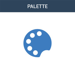 two colored Palette concept vector icon. 2 color Palette vector illustration. isolated blue and orange eps icon on white background.