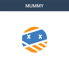 two colored Mummy concept vector icon. 2 color Mummy vector illustration. isolated blue and orange eps icon on white background.