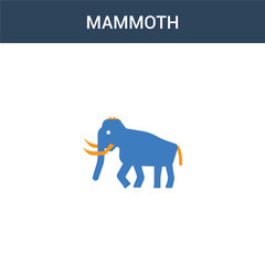 two colored Mammoth concept vector icon. 2 color Mammoth vector illustration. isolated blue and orange eps icon on white background.
