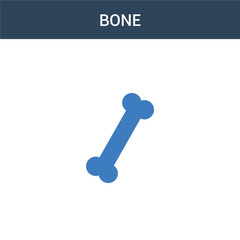 two colored Bone concept vector icon. 2 color Bone vector illustration. isolated blue and orange eps icon on white background.