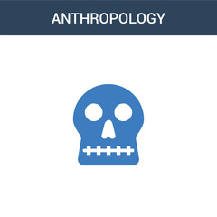 two colored Anthropology concept vector icon. 2 color Anthropology vector illustration. isolated blue and orange eps icon on white background.