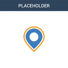 two colored Placeholder concept vector icon. 2 color Placeholder vector illustration. isolated blue and orange eps icon on white background.