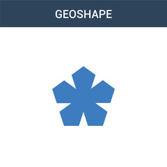 two colored GeoShape concept vector icon. 2 color GeoShape vector illustration. isolated blue and orange eps icon on white background.