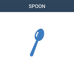two colored Spoon concept vector icon. 2 color Spoon vector illustration. isolated blue and orange eps icon on white background.
