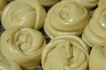 Rolled out parotta ready to be fried