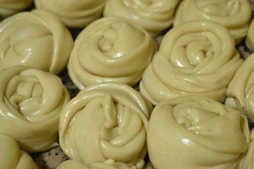 Rolled out parotta ready to be fried