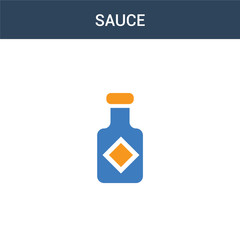 two colored Sauce concept vector icon. 2 color Sauce vector illustration. isolated blue and orange eps icon on white background.