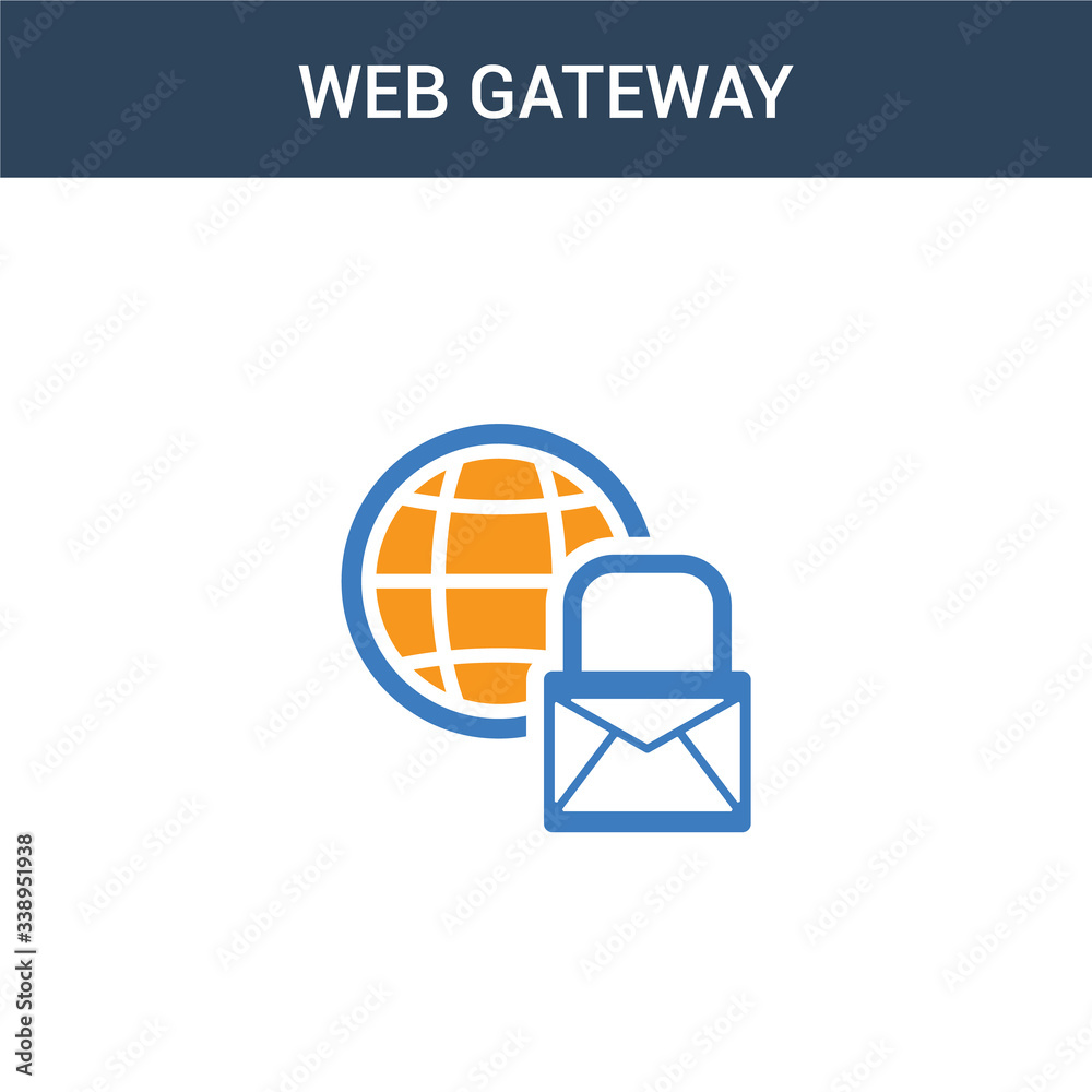 Poster two colored web gateway concept vector icon. 2 color web gateway vector illustration. isolated blue 