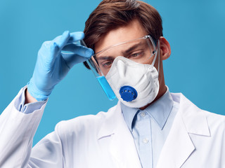 Male laboratory assistant experiment study white coat medicine