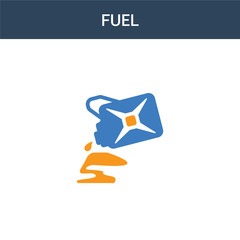 two colored Fuel concept vector icon. 2 color Fuel vector illustration. isolated blue and orange eps icon on white background.