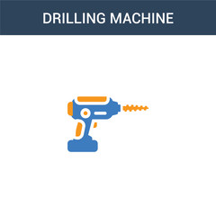 two colored Drilling machine concept vector icon. 2 color Drilling machine vector illustration. isolated blue and orange eps icon on white background.