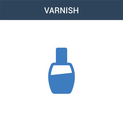 two colored varnish concept vector icon. 2 color varnish vector illustration. isolated blue and orange eps icon on white background.