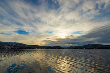Obraz na płótnie Canvas Sunrise over Osterfjord, Norway