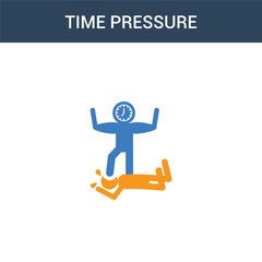 two colored Time pressure concept vector icon. 2 color Time pressure vector illustration. isolated blue and orange eps icon on white background.