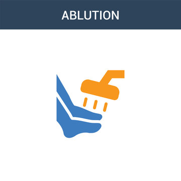 two colored ablution concept vector icon. 2 color ablution vector illustration. isolated blue and orange eps icon on white background.