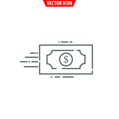 Quick money transfer Icon. Dollar symbol. Vector isolated