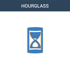 Fototapeta premium two colored Hourglass concept vector icon. 2 color Hourglass vector illustration. isolated blue and orange eps icon on white background.