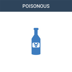 two colored Poisonous concept vector icon. 2 color Poisonous vector illustration. isolated blue and orange eps icon on white background.