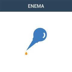 two colored Enema concept vector icon. 2 color Enema vector illustration. isolated blue and orange eps icon on white background.