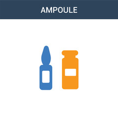 two colored Ampoule concept vector icon. 2 color Ampoule vector illustration. isolated blue and orange eps icon on white background.
