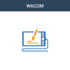 two colored Wacom concept vector icon. 2 color Wacom vector illustration. isolated blue and orange eps icon on white background.