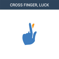 Fototapeta premium two colored cross finger, Luck concept vector icon. 2 color cross finger, Luck vector illustration. isolated blue and orange eps icon on white background.