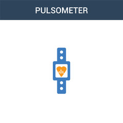 two colored Pulsometer concept vector icon. 2 color Pulsometer vector illustration. isolated blue and orange eps icon on white background.