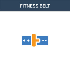 two colored fitness Belt concept vector icon. 2 color fitness Belt vector illustration. isolated blue and orange eps icon on white background.