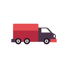 cargo truck icon, flat style