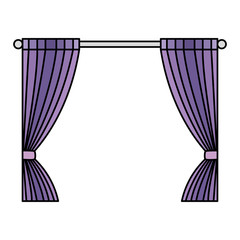 curtains house decoration isolated icon vector illustration design