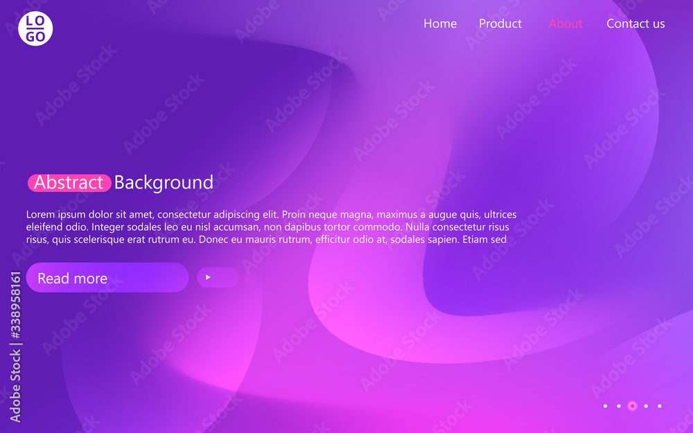 Poster Abstract website template with gradient. Presentation modern minimal blur background.