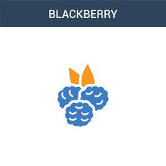 two colored Blackberry concept vector icon. 2 color Blackberry vector illustration. isolated blue and orange eps icon on white background.