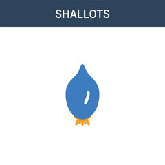 two colored shallots concept vector icon. 2 color shallots vector illustration. isolated blue and orange eps icon on white background.