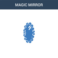 two colored Magic mirror concept vector icon. 2 color Magic mirror vector illustration. isolated blue and orange eps icon on white background.