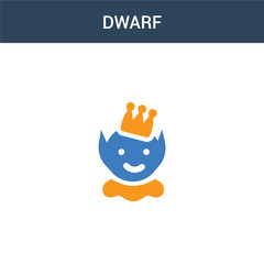 two colored Dwarf concept vector icon. 2 color Dwarf vector illustration. isolated blue and orange eps icon on white background.