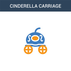 two colored Cinderella carriage concept vector icon. 2 color Cinderella carriage vector illustration. isolated blue and orange eps icon on white background.