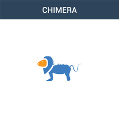 two colored Chimera concept vector icon. 2 color Chimera vector illustration. isolated blue and orange eps icon on white background.
