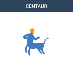 two colored Centaur concept vector icon. 2 color Centaur vector illustration. isolated blue and orange eps icon on white background.