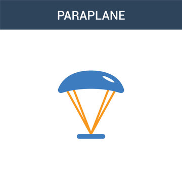 two colored paraplane concept vector icon. 2 color paraplane vector illustration. isolated blue and orange eps icon on white background.