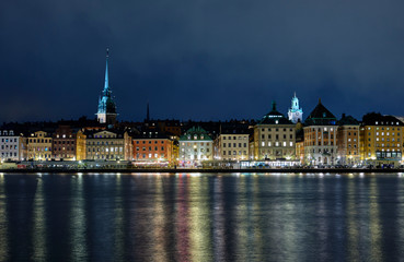 Fototapeta na wymiar Old town in Stockholm in the evening 