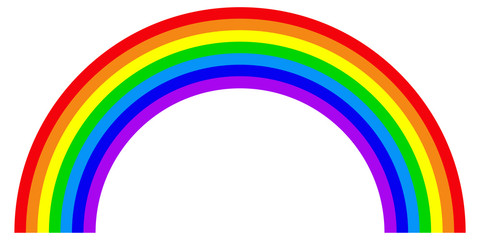 Rainbow in flat style. Colorful trendy icon of rainbow . Vector illustration