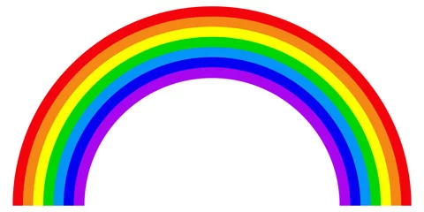 Foto op Canvas Rainbow in flat style. Colorful trendy icon of rainbow . Vector illustration © Muffinstock