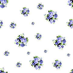 Abstract Seamless flower pattern with colorful background