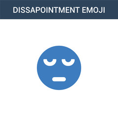 two colored Dissapointment emoji concept vector icon. 2 color Dissapointment emoji vector illustration. isolated blue and orange eps icon on white background.