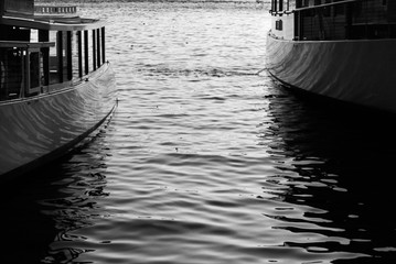 Water between two boats