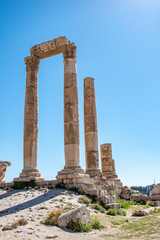 Fototapeta na wymiar Ancient Ruins at the Citadel in Amman Jordan